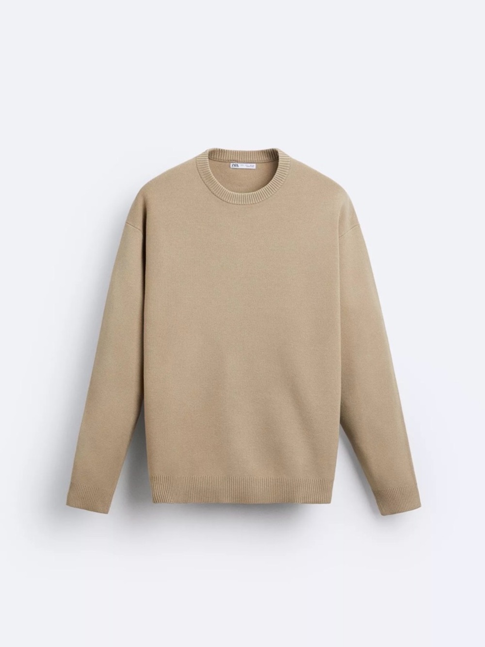 Zara Men's Crewneck Sweater in Tan